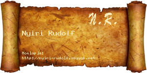 Nyiri Rudolf névjegykártya